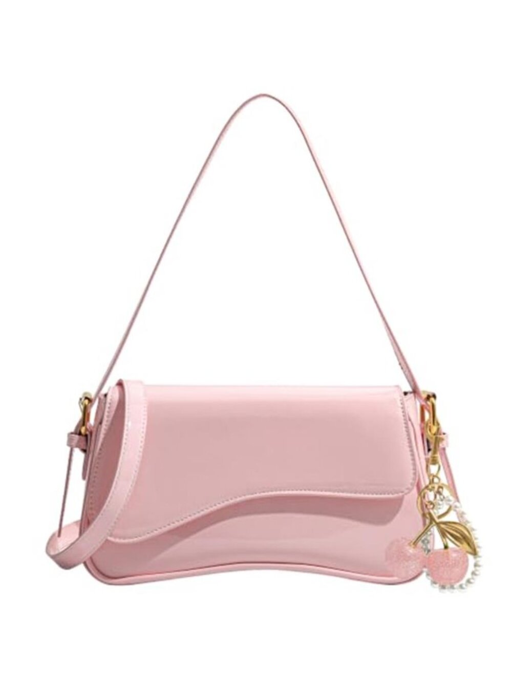 Women's Hobo Shoulder Bag | Cherry Charm Crossbody Purse | Cute Retro Handbag